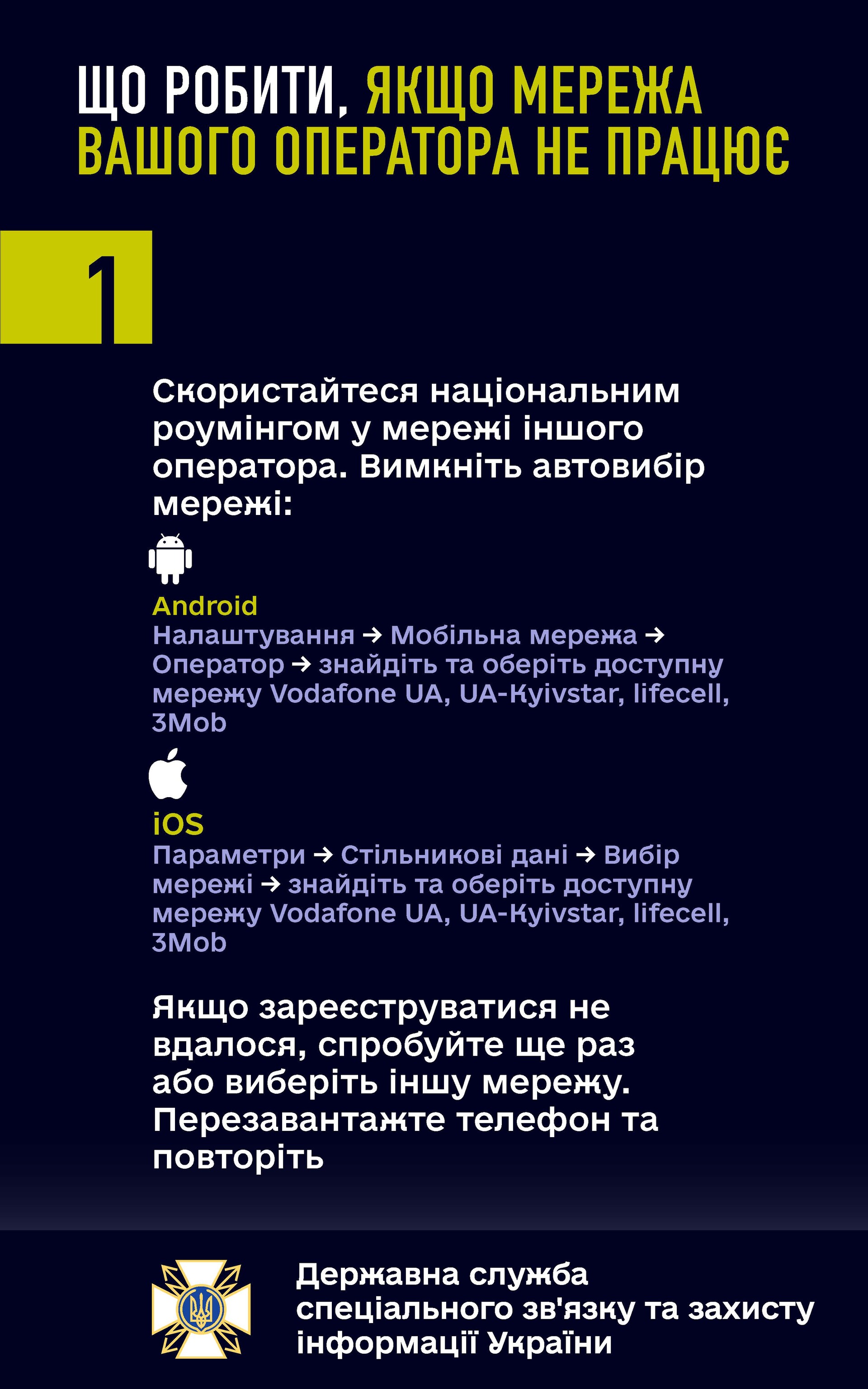 що робити, коли не працює мережа вашого оператора, не працює національний роумінг, немає жодної мережі операторів - зображення 1 що робити, коли не працює мережа вашого оператора, не працює національний роумінг, немає жодної мережі операторів - зображення 1